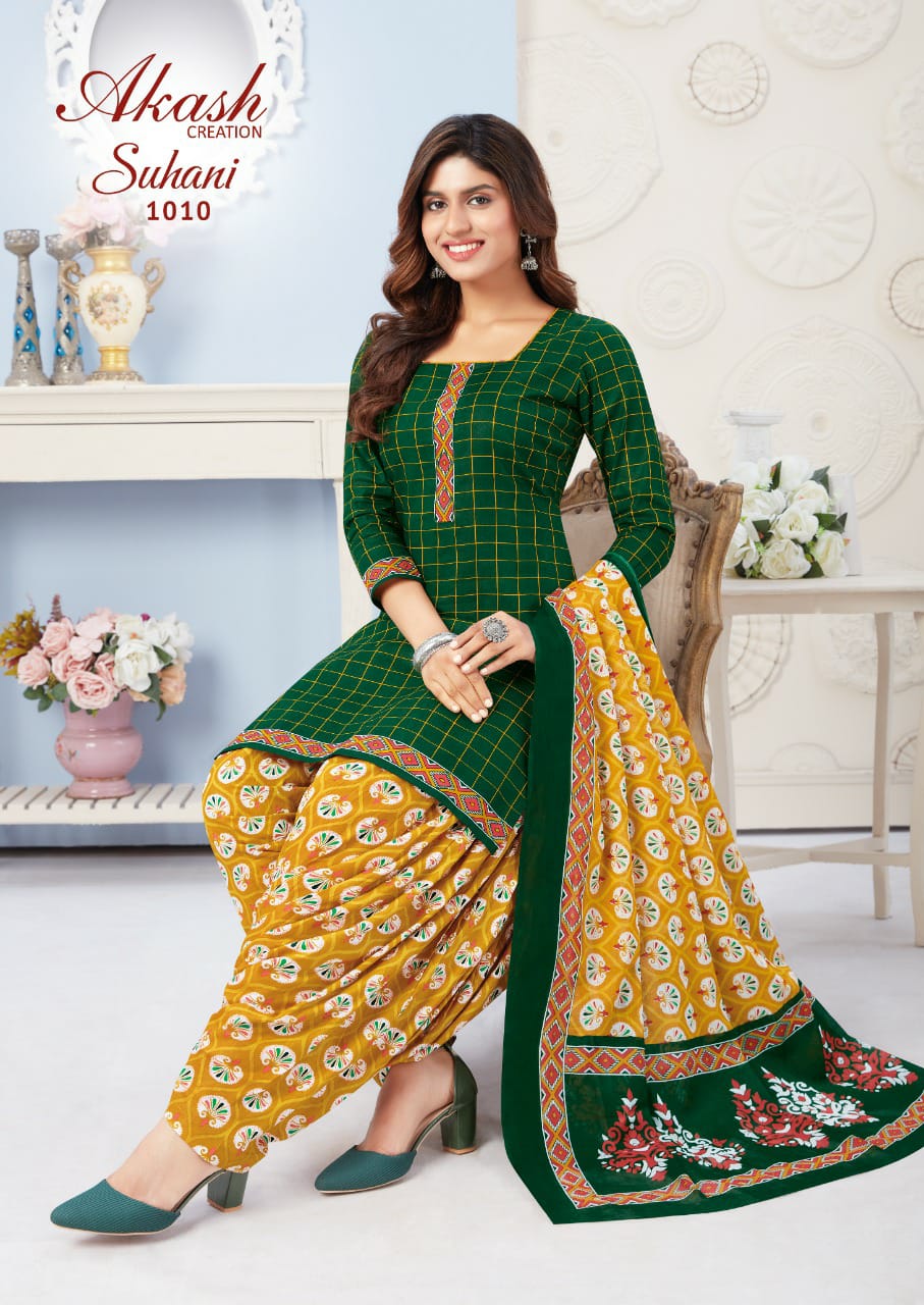 Akash Suhani 1 Cotton Printed Daily Wear Dress Material Collection
